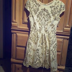 Gold and cream sequin dress